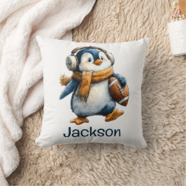 Almofada Pinguim de Futebol de Inverno Personalizado para C