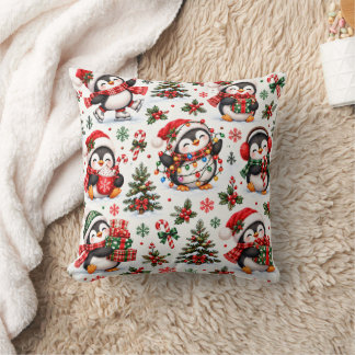 Almofada Pinguim de Natal Alegria de Férias