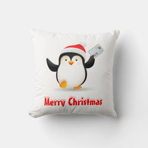 Almofada Pinguim de Natal bonito mostrando Papais noeis - L