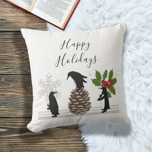 Almofada Pinguim de Natal Engraçado Personalizado