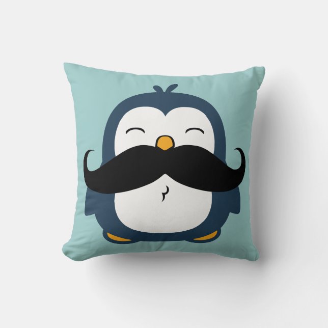 Almofada Pinguim do bigode (Frente)