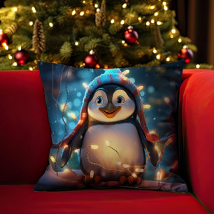Almofada Pinguim No Espírito Do Natal