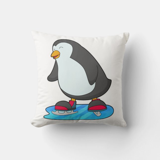 Almofada Pinguim no patinagem de gelo com skates de gelo (Frente)