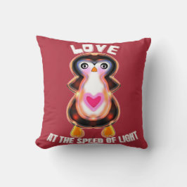 Almofada Pinguim Presente Amor à Velocidade da Luz
