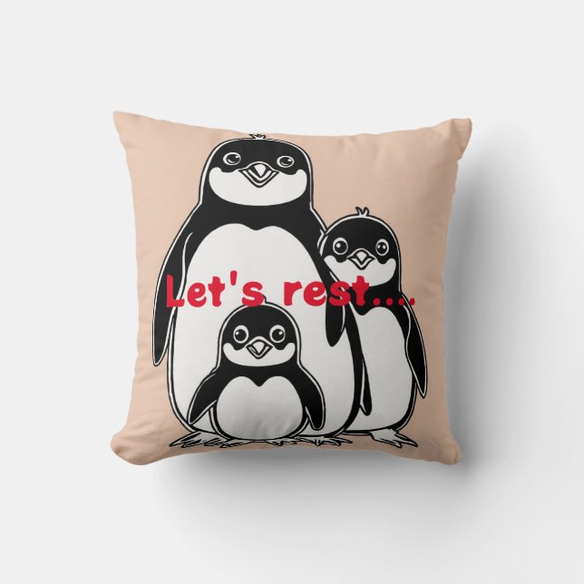Almofada "Pinguin Love: A Pixar Inspirou Family Travesseiro (Frente)