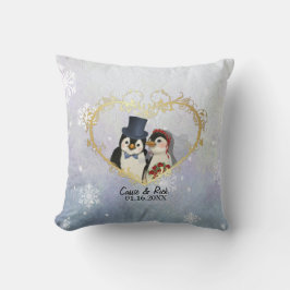 Almofada Pinguin Wedding Snowflake Pattern - Personalizar