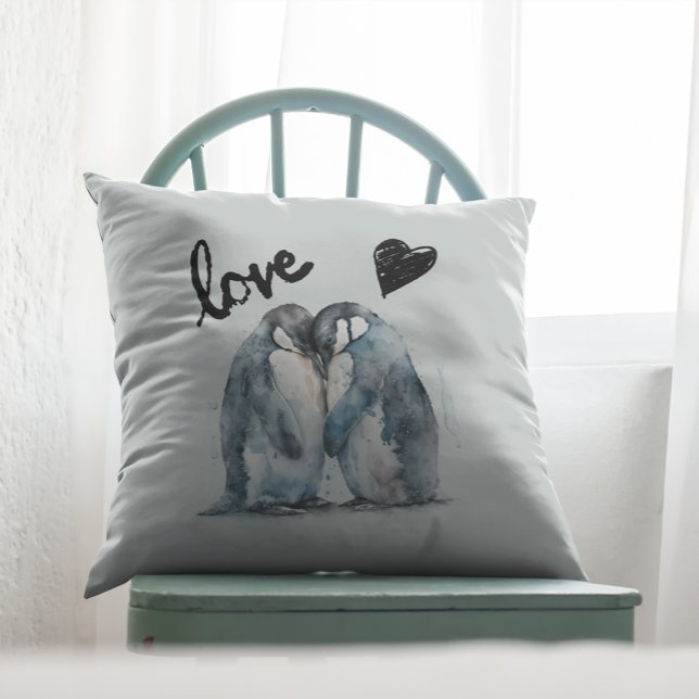 Almofada Pinguins bonitos no amor ideia de presente para Na (Criador carregado)