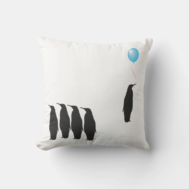 Almofada Pinguins com o travesseiro do coxim do balão (Frente)