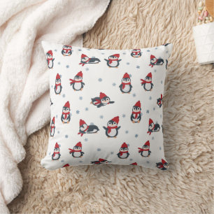 Almofada Pinguins Cutes Pássaros De Inverno Animais Árctico