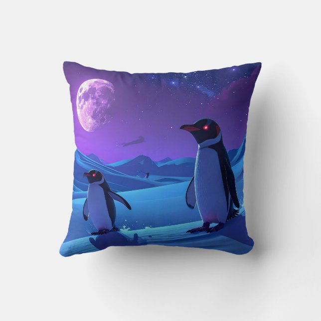 Almofada Pinguins da Noite Ártica (Verso)