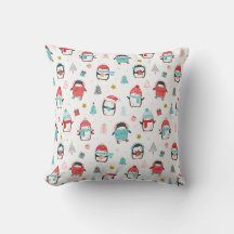 Pinguins de natal bonitos em branco
