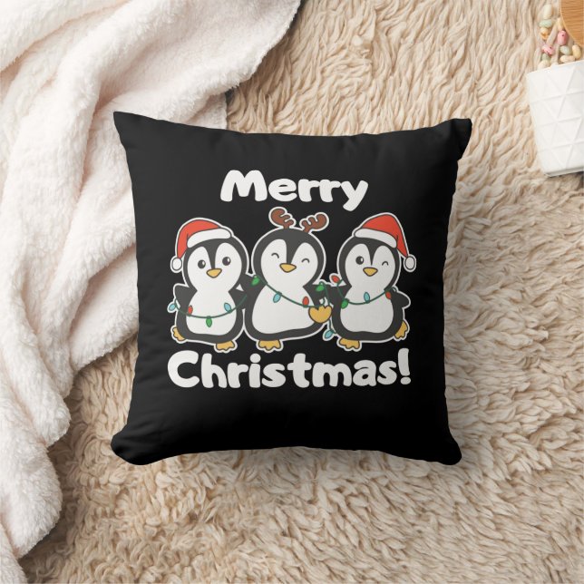 Almofada Pinguins de Pinguim de Natal (Cobertor)