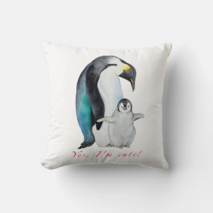 Almofada Pinguins imperadores de aquarela