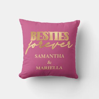 Almofada Pink Besties best friends   Throw Pillow
