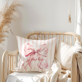 Almofada Pink Bow and Stripes Personalized
