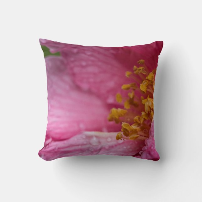 Almofada Pink Camellia Flower Stamens (Frente)