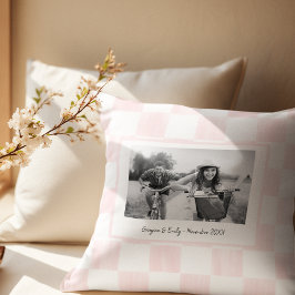 Almofada Pink Checkerboard Personalized Photo