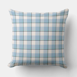 Almofada Pink Cloud and Blue Lagoon Plaid Throw Pillow