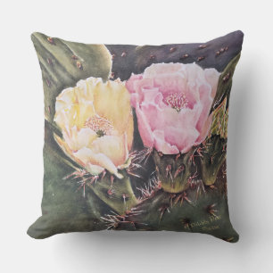 ALMOFADA PINK E AMARELO PICO DE FLORES DE CACTUS PICKLY PEA