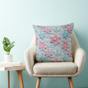 ALMOFADA PINK E INVERNO AZUL INCORPORADO OLHAR SNOWFLAKS