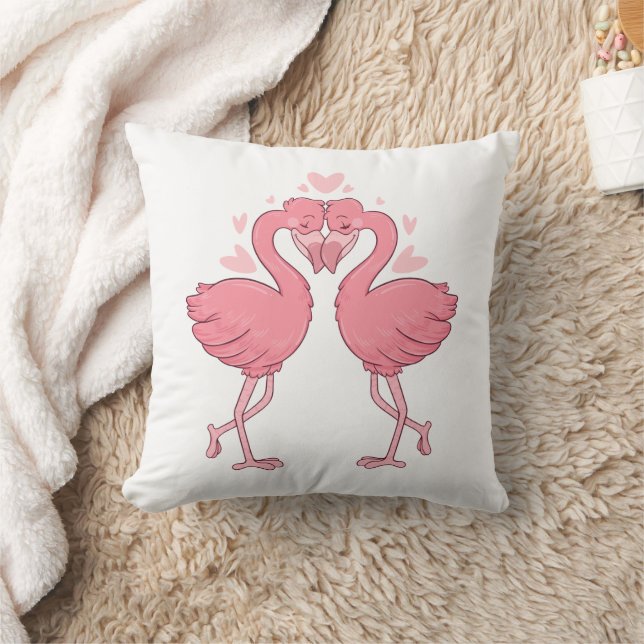 Almofada Pink Flamingos Wedding Beach Tropical Summer (Cobertor)