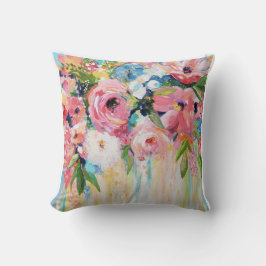 Almofada Pink Floral Throw Pillow