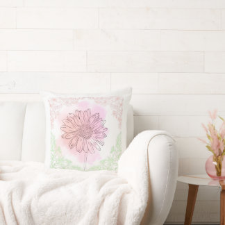 Almofada "Pink Flower Throw Pillow"