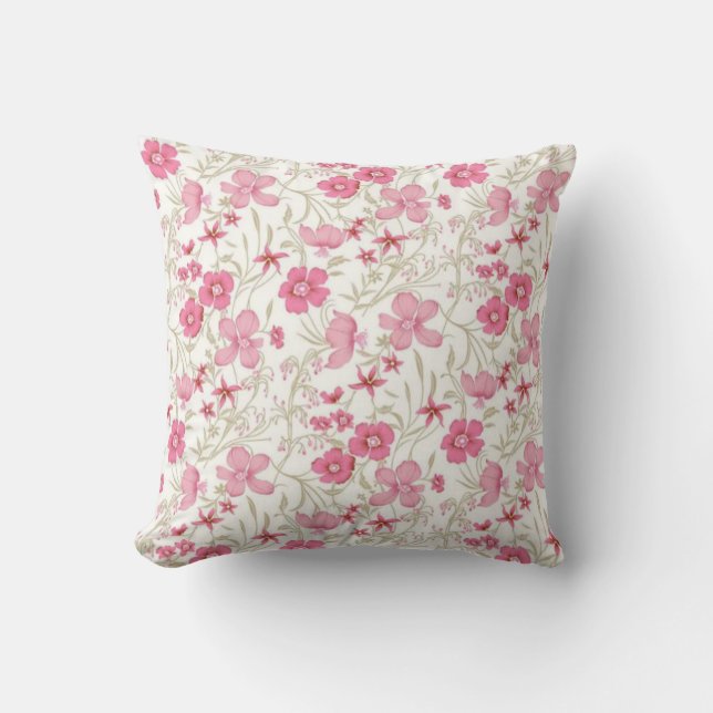 Almofada Pink Flowers Allover Motif – Elegant floral (Frente)
