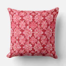 Almofada Pink Flowers Throw Pillow