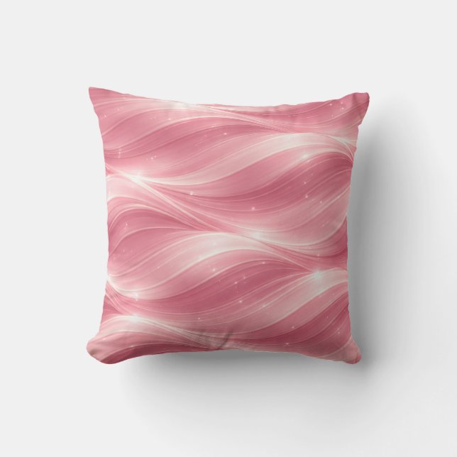 Almofada Pink Fluid Wave Pattern Throw Pillow (Frente)