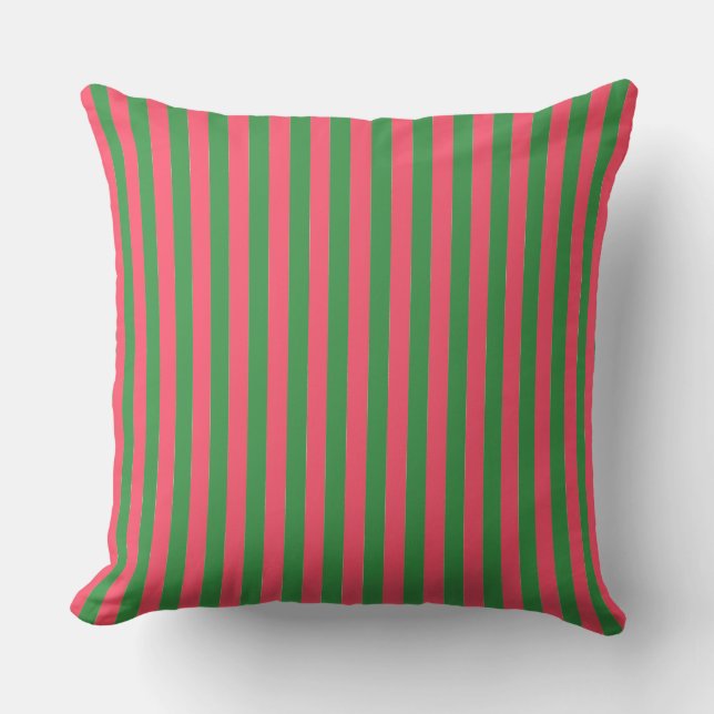 Almofada Pink Green Stripes,Lovely,Modern, Simple, Trendy (Frente)