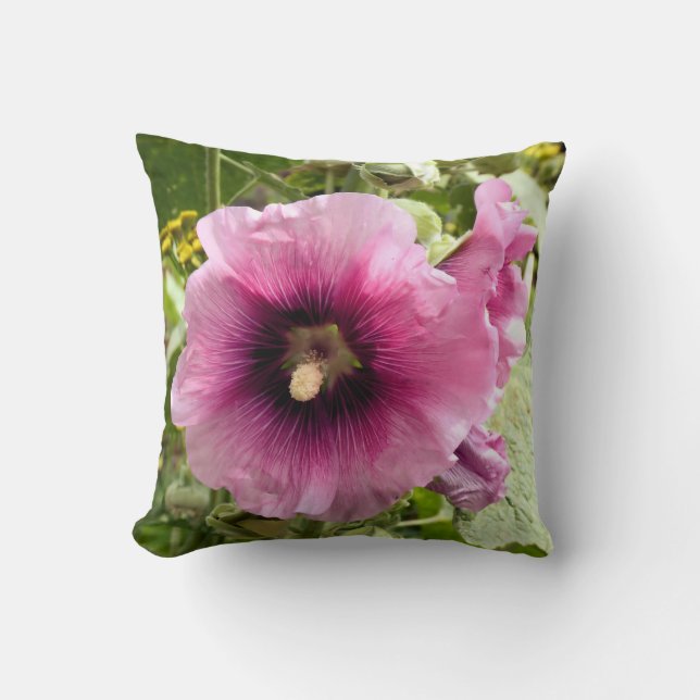 ALMOFADA PINK HOLLYHOCK FLOWER (Frente)