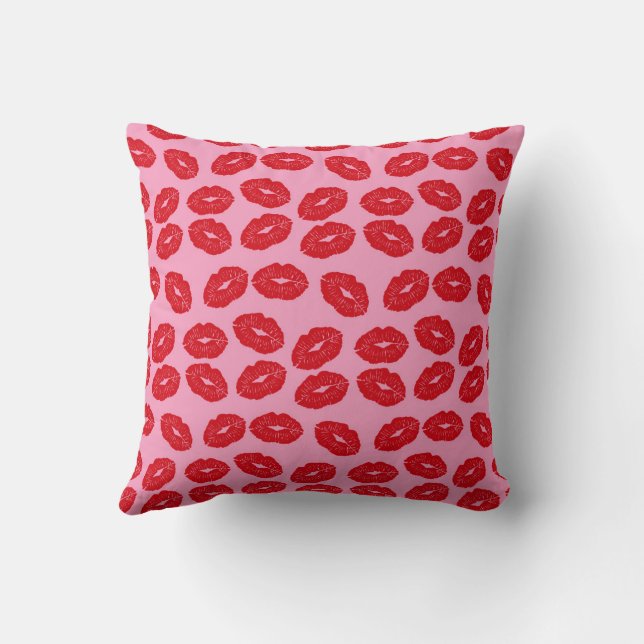 Almofada Pink Kisses Love Printed Decorative Throw Pillow (Verso)