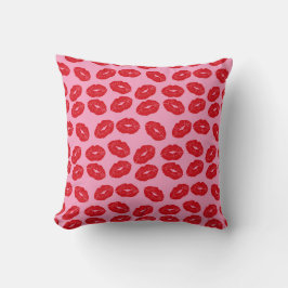 Almofada Pink Kisses Love Printed Decorative Throw Pillow