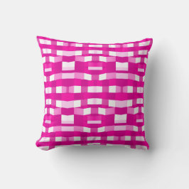 Almofada Pink Magenta Modern Geometric Block Art