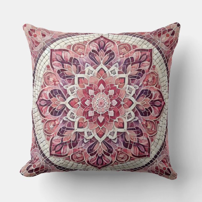 Almofada Pink Mandala Patterno: Gentil Arte Mosaica (Frente)