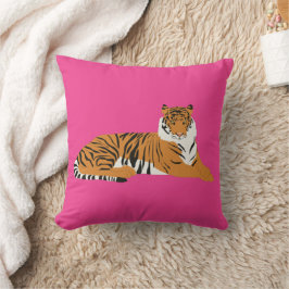 Almofada Pink Orange Safari Tigre Animal