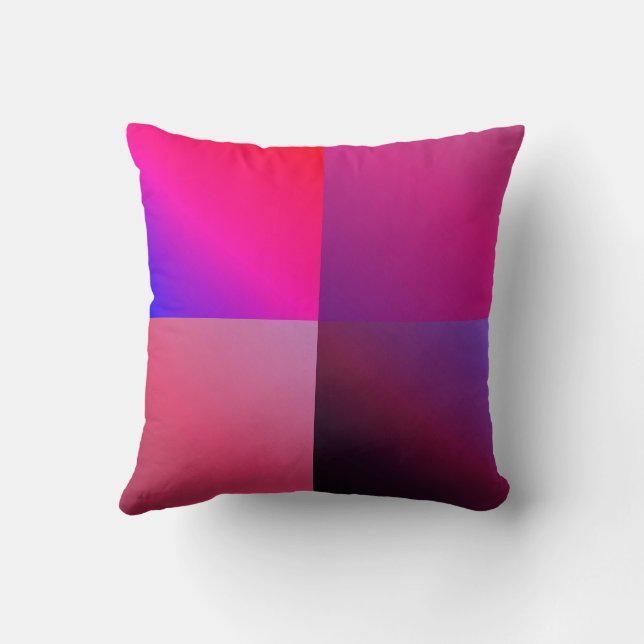 Almofada Pink roxo, gradiente multicolorido, quadrado viole (Verso)