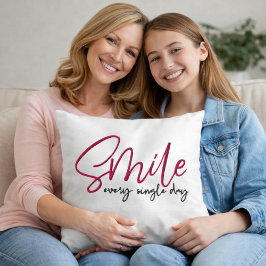 Almofada Pink Script Silver Glam Motivational Throw Pillow