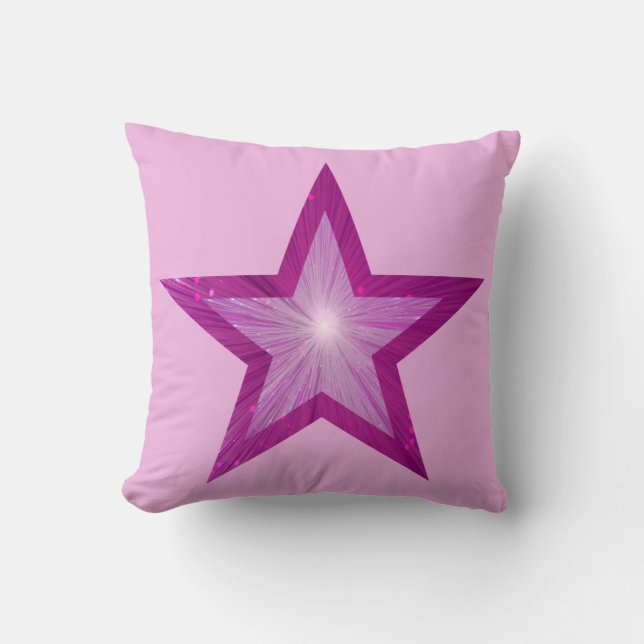 Almofada Pink Star impresso travesseiro decorativo quadrado (Frente)