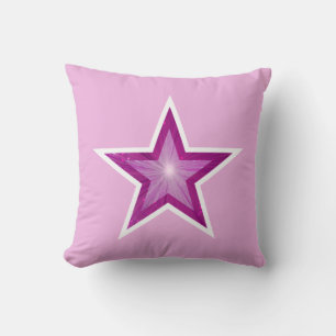 Almofada Pink Star White quadrado rosa rosa pálido branco