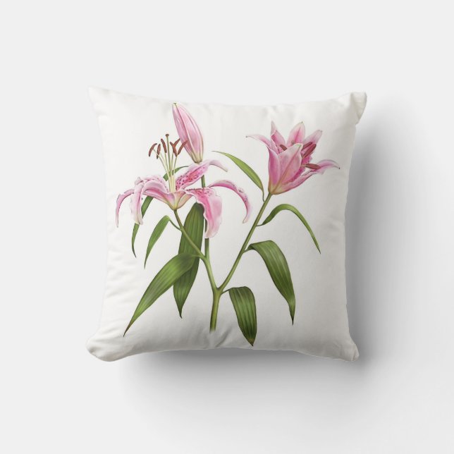 Almofada Pink Stargazer Lily (Frente)