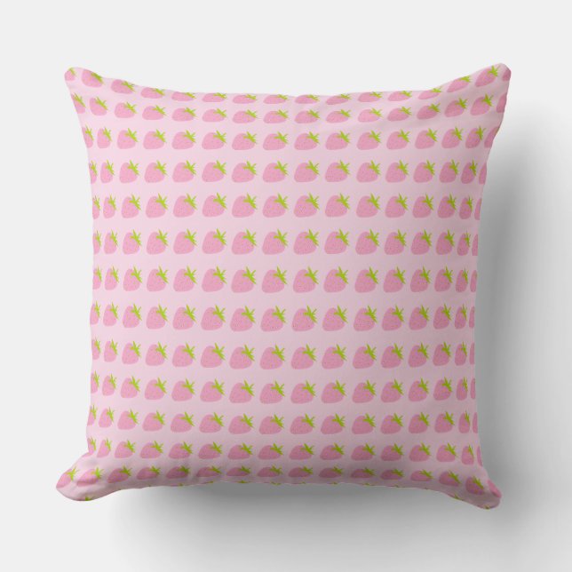 Almofada Pink Strawberries Cute Pattern (Frente)