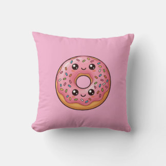 Almofada Pink Strawberry Iced Donut Kawaii Cushion Pillow