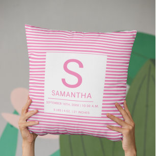 Almofada Pink Strips Birds Indica Travesseiro decorativo de