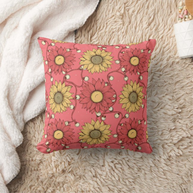 Almofada Pink Sunflowers Christmas (Cobertor)