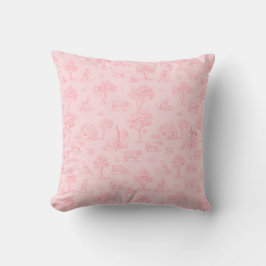 Almofada Pink Toile Throw Pillow