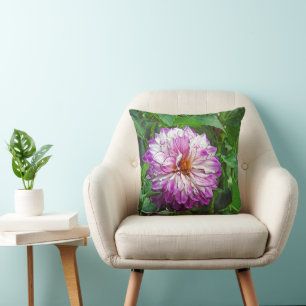 Almofada Pinkish-Purple e White Dahlia