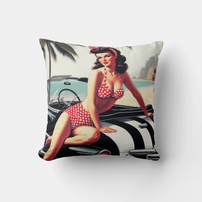 Almofada Pino clássico do carro vintage para cima (Frente)