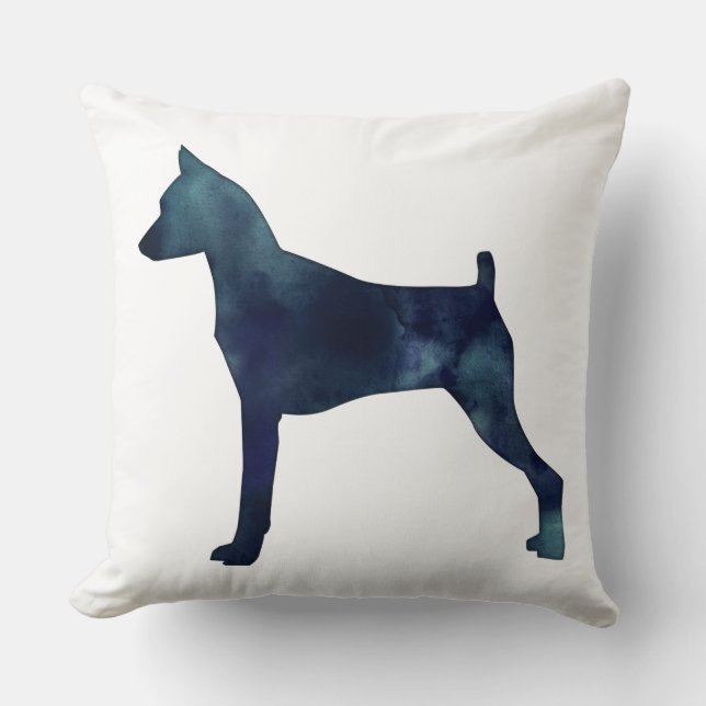 Almofada Pino Mín - Silhueta Preta de Aquarela (Frente)